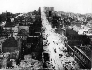 Das Große Beben von 1906, hier California Street. Foto: With permission of ©The Exploratorium, www.exploratorium.edu