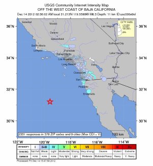 Erdbeben vor Kalifornien. Foto: usgs.gov